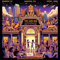 a poster for the god inn show